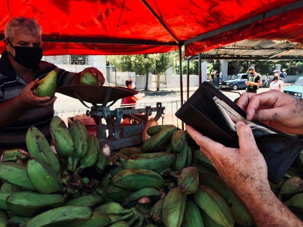 green banana fruits on black tray